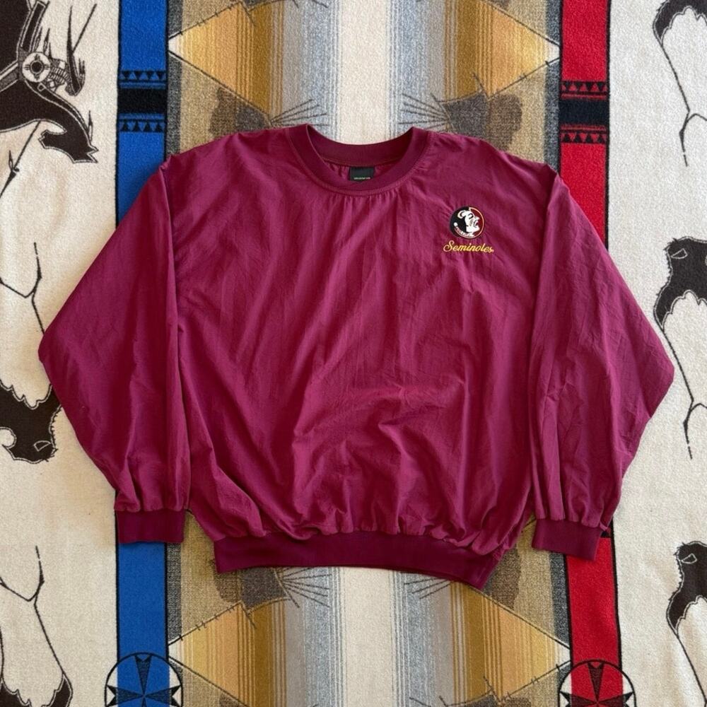 Vintage 90s Florida State Seminoles Pullover Windbreaker Size XL Embroidered